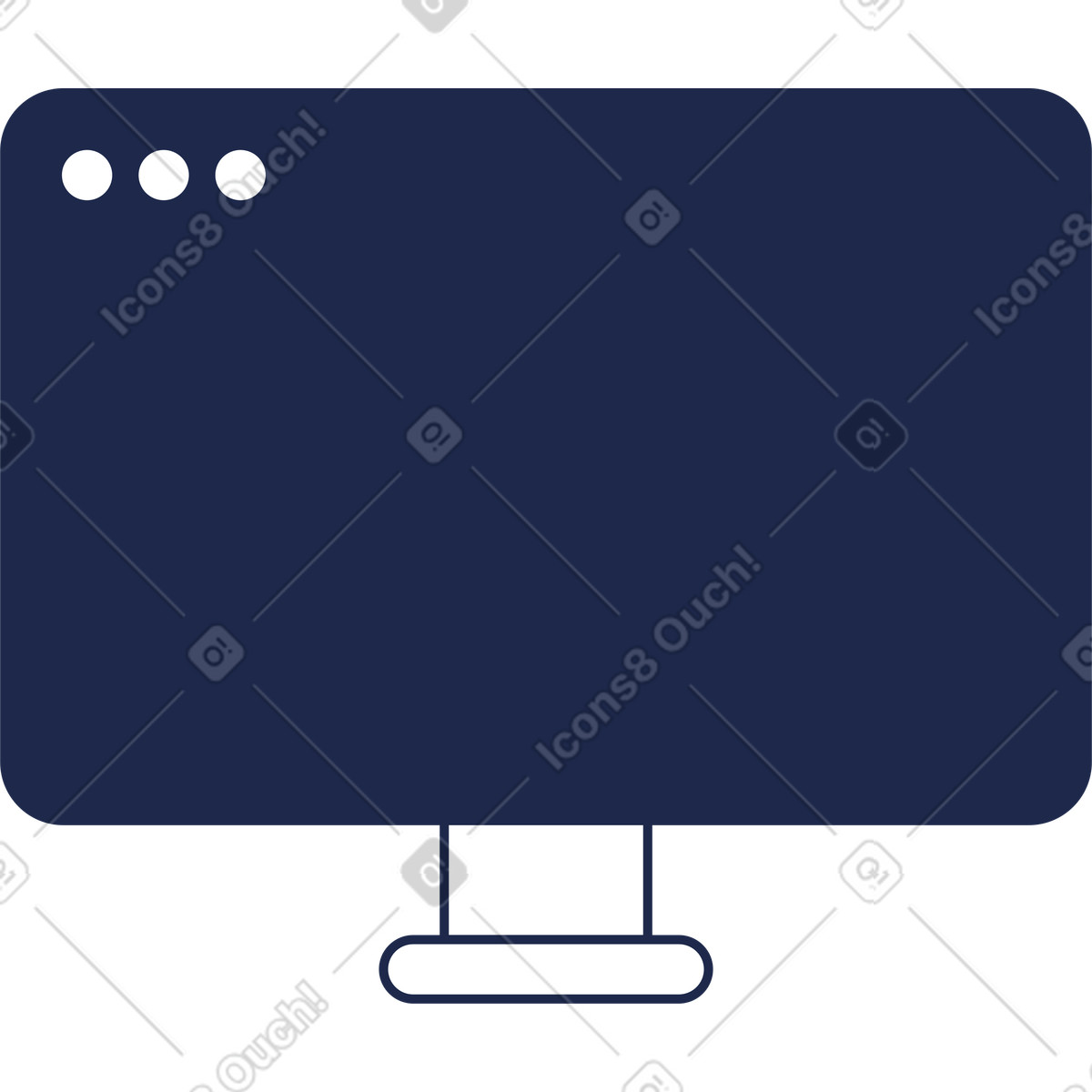 Ilustración Monitor de computadora en estilo Outline a descargar en PNG y SVG