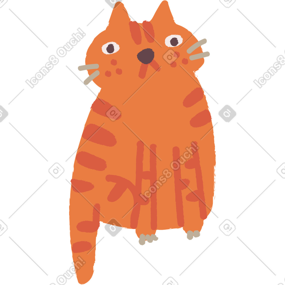 Ilustración Gato sentado en estilo Ginger Cat a descargar en PNG y SVG