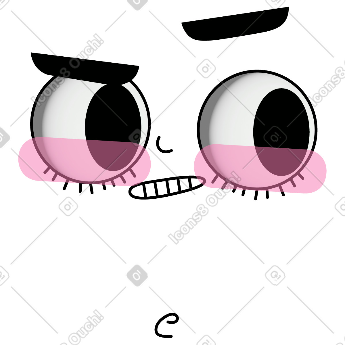 Cool expression in pink glasses illustration Cartoony style download PNG, SVG
