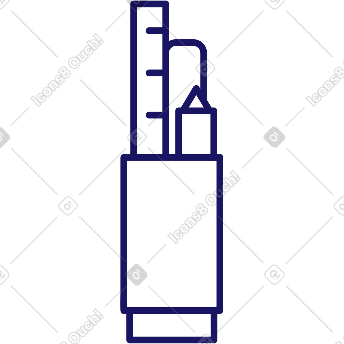 Stationery in a cup illustration Matey style download PNG, SVG