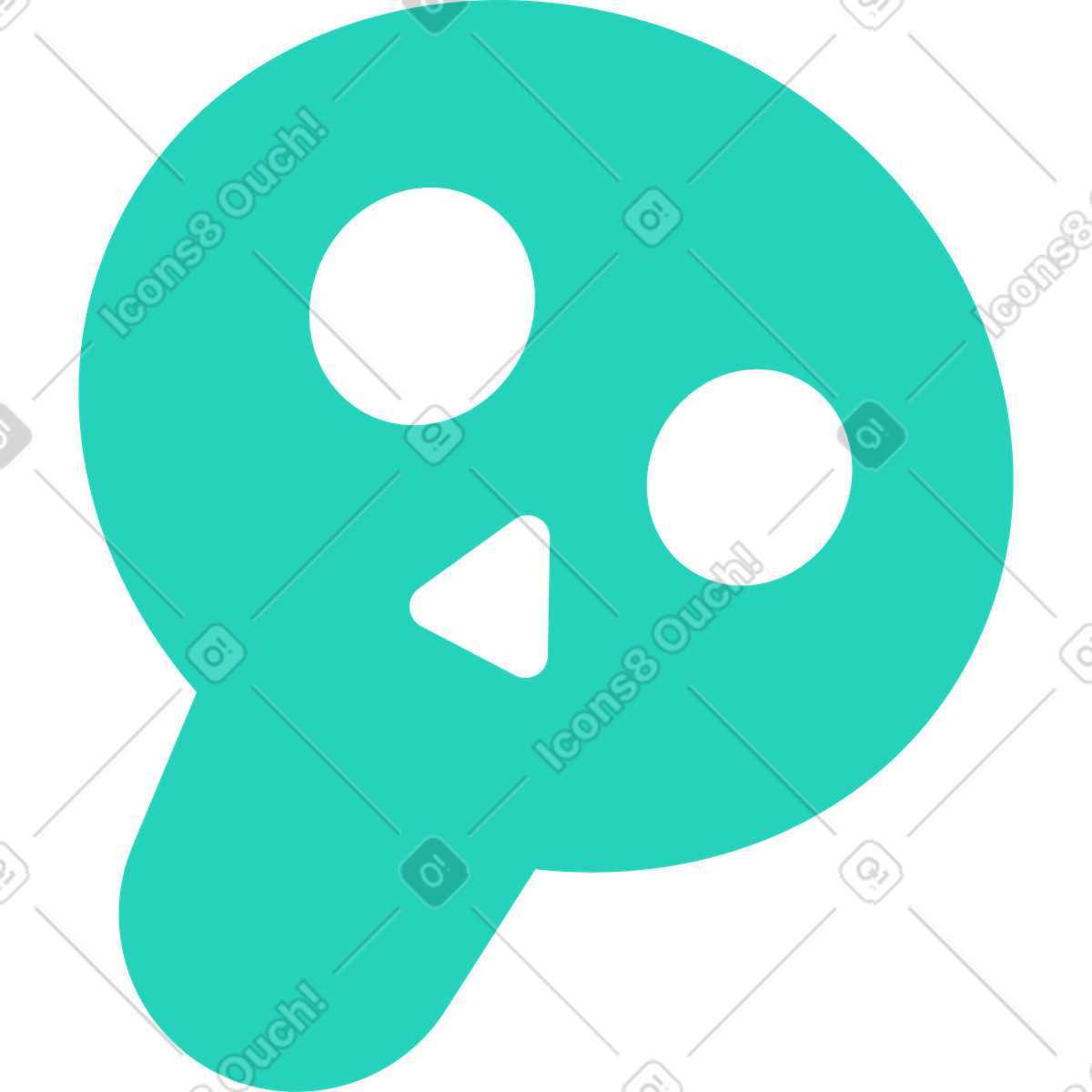 Skull green-Illustration im Rocky-Stil als Download in PNG, SVG