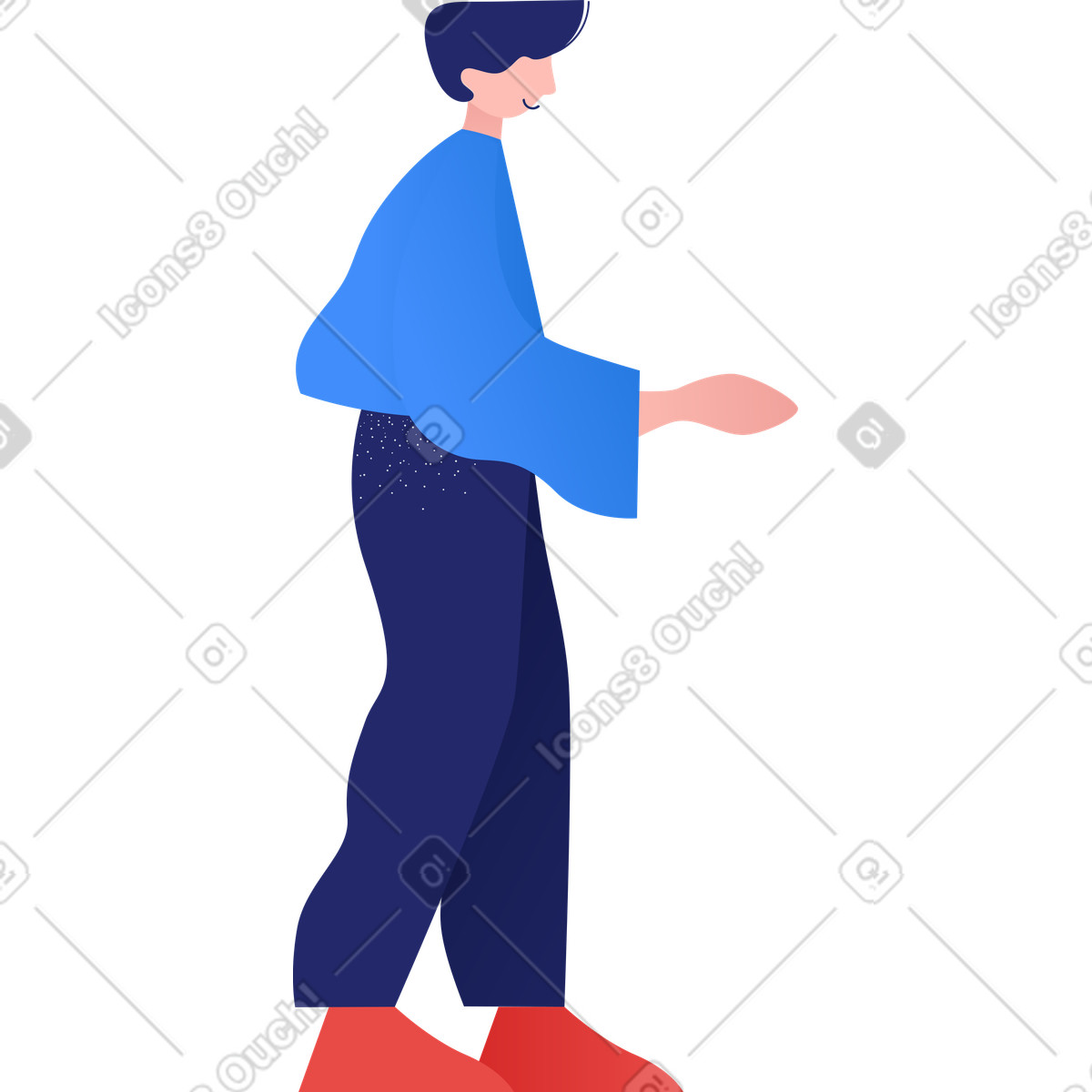 Clip スタイルの Boy give his hand のイラストをPNG、SVG形式でダウンロード