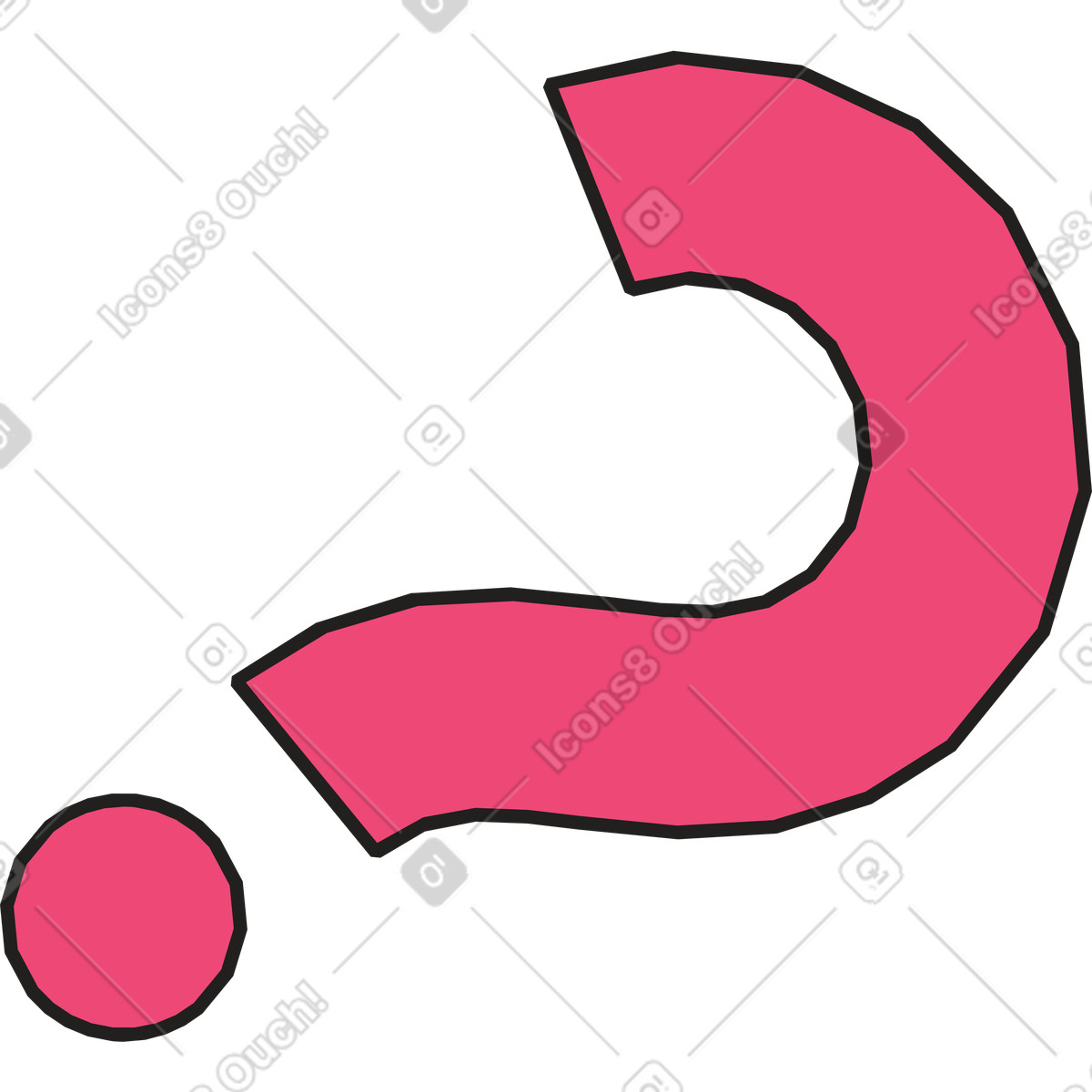 下载 Dazzle Line 风格的 倾斜的问号 插画，支持 PNG、SVG 格式