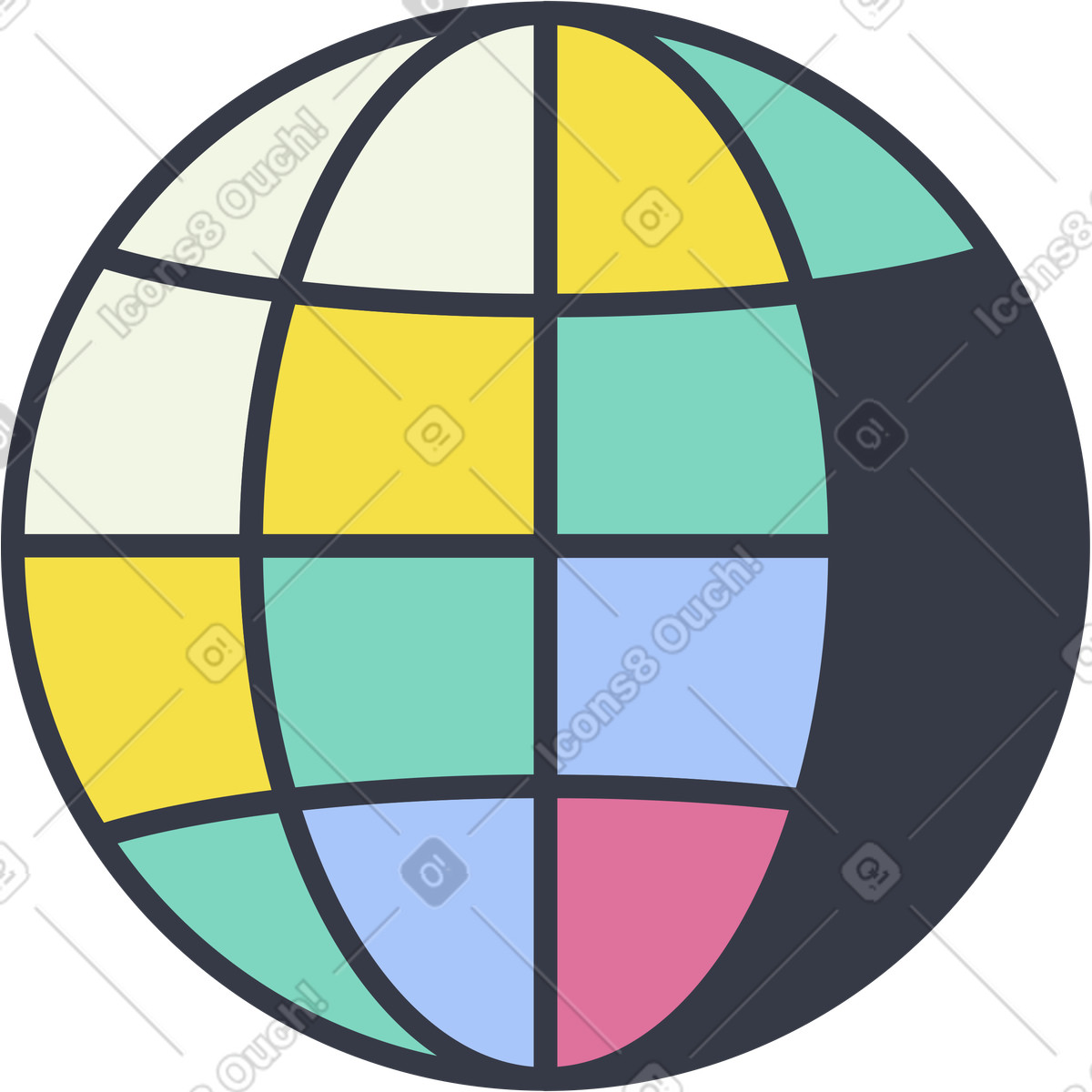 Globe illustration in Abstract style download in PNG, SVG