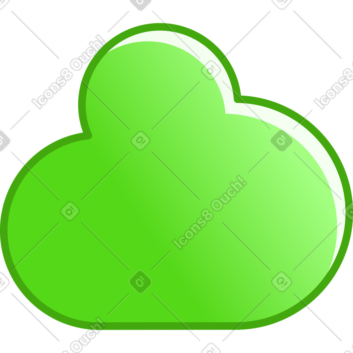 Green bush illustration in Rainbow style download in PNG, SVG