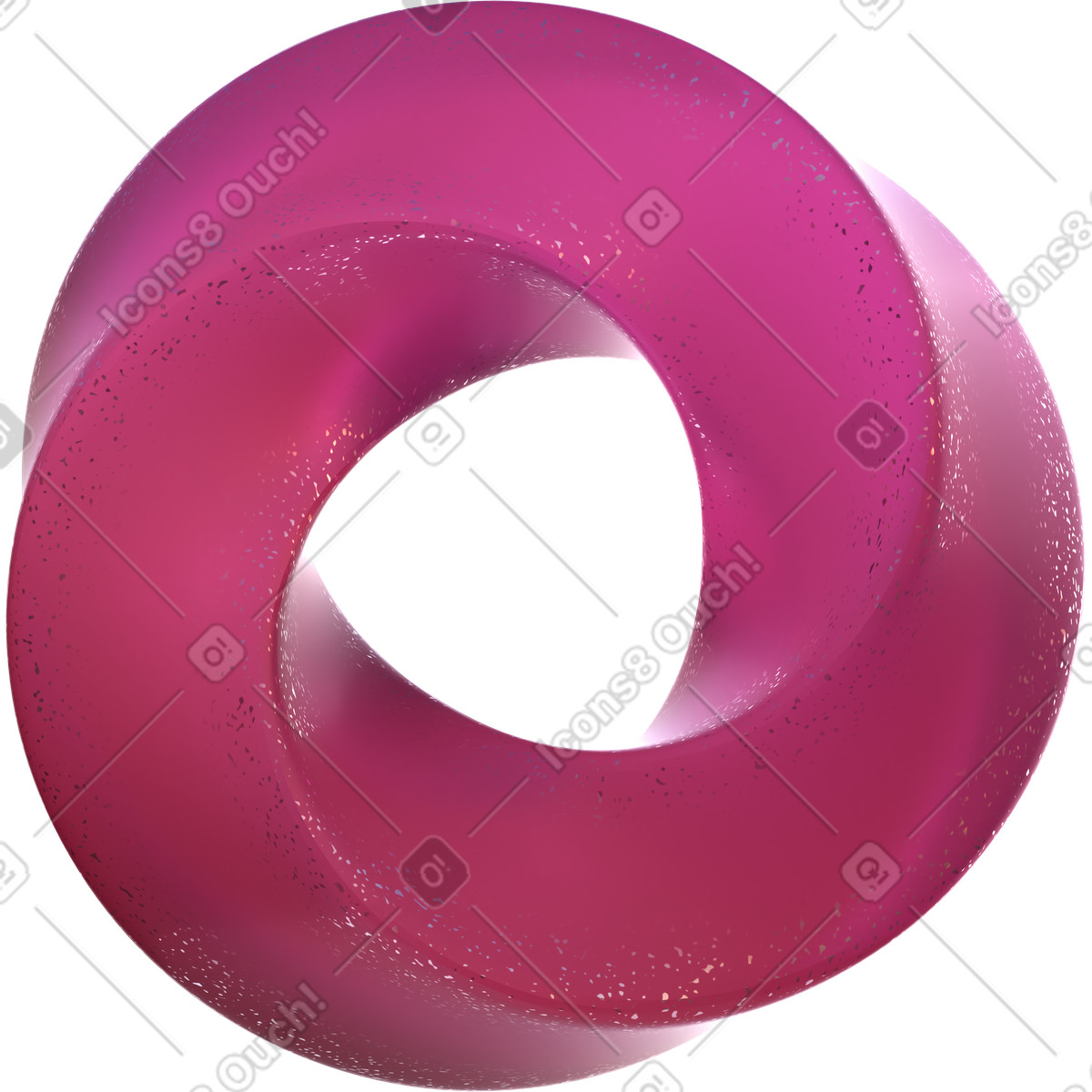 Abstract cherry mobius strip illustration in 3D Glassy style download in PNG, SVG