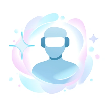 A futuristic digital avatar face with neon vector highlights
