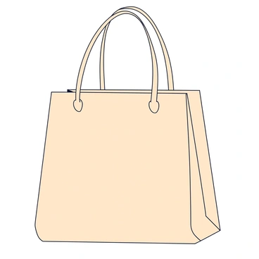 A tote bag with a rectangular shape in a soft beige color. The bag features two sturdy handles that are the same color as the bag. Its surface is smooth and free of any patterns or embellishments, showcasing a clean and minimalist design. The bottom of the bag is flat, allowing it to stand upright when placed down.