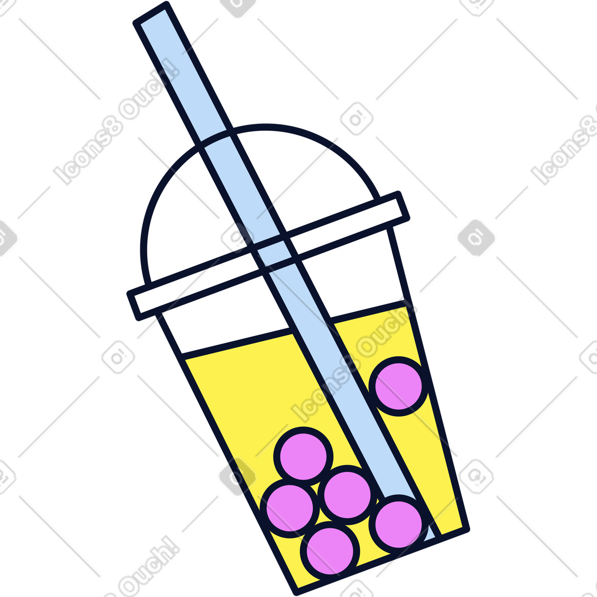 Ilustração de Chá bolhas em no estilo Flexy para baixar em PNG, SVG