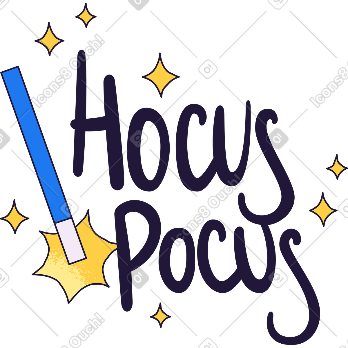 Hocus pocus illustrazione in stile Conifer scarica in PNG, SVG