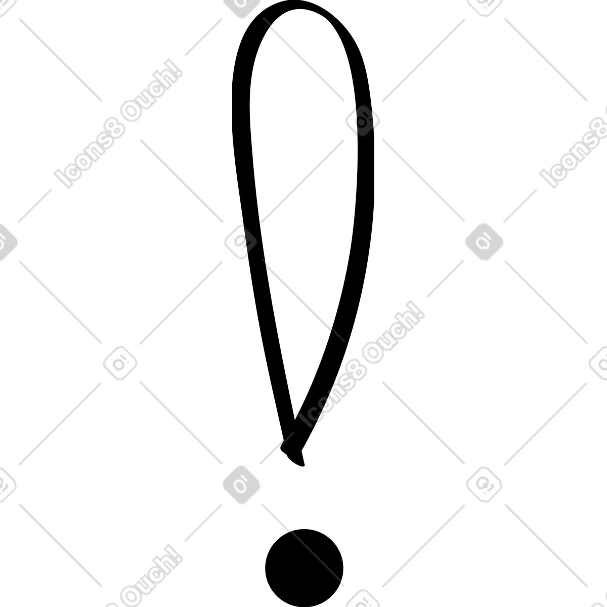 Ausrufezeichen-Illustration im Twirl-Stil als Download in PNG, SVG