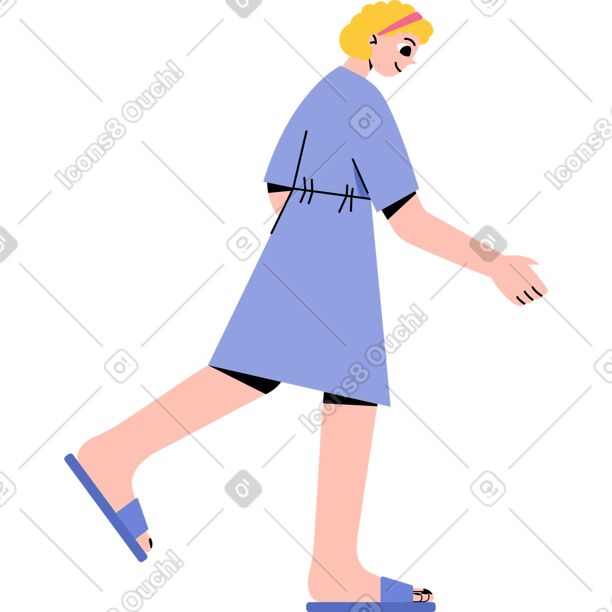Ilustração de Garota feliz em no estilo Juicy para baixar em PNG, SVG