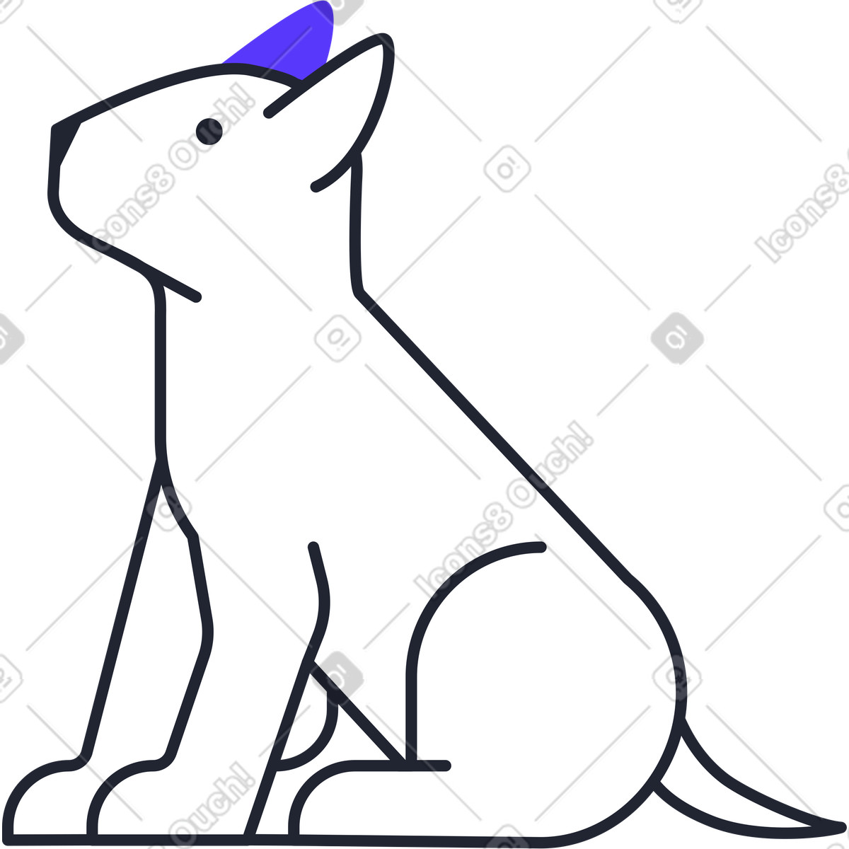 Cane bull terrier illustrazione in stile Pablita scarica in PNG, SVG