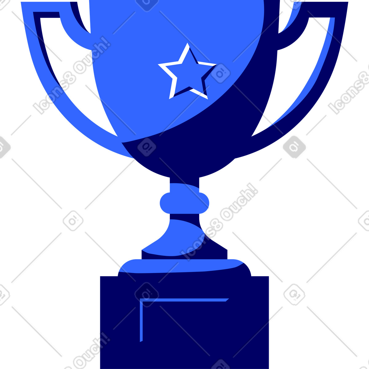 Ilustración Copa de ganadores azul en estilo Lounge a descargar en PNG y SVG