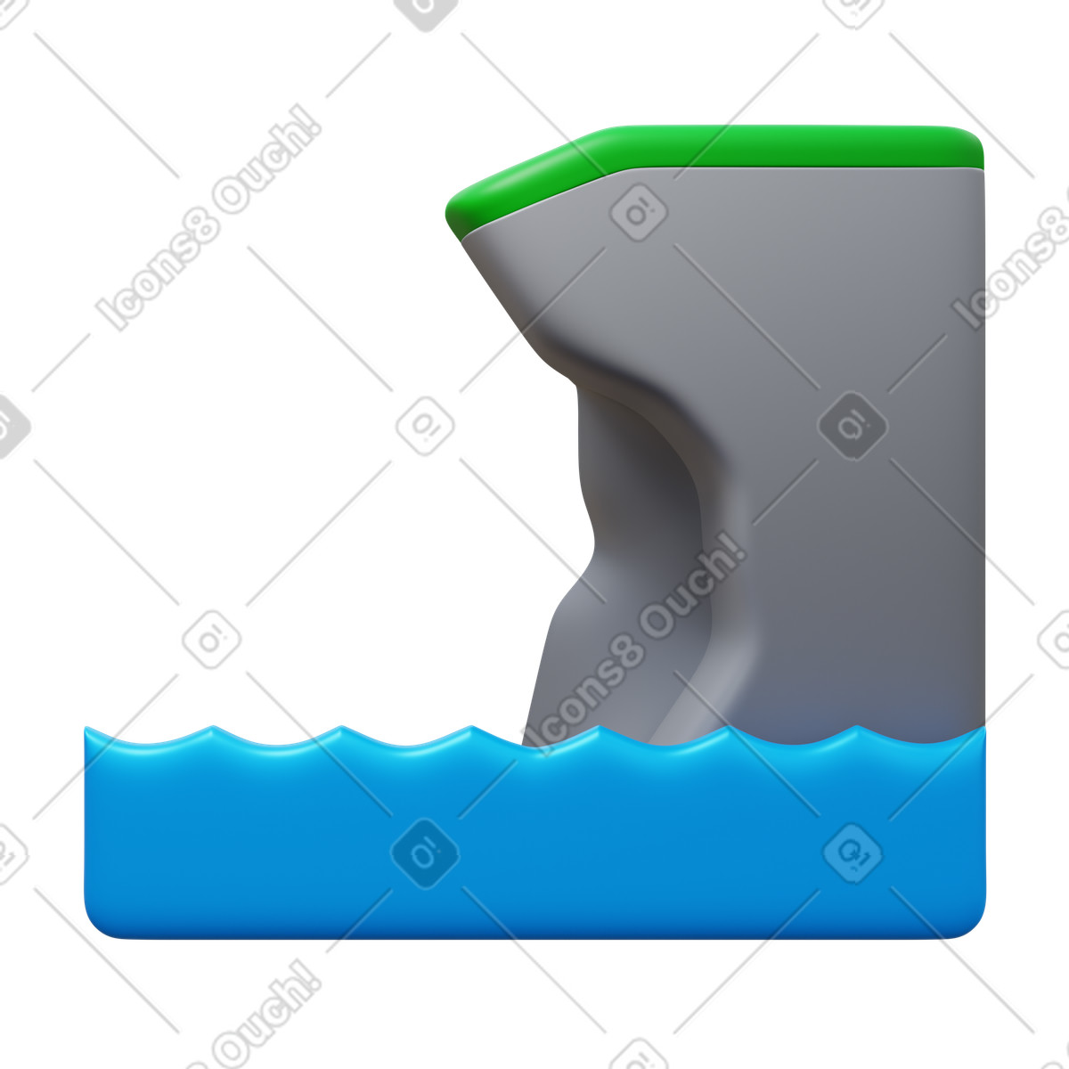 Cliff illustrazione in stile 3D Fluency scarica in PNG, SVG