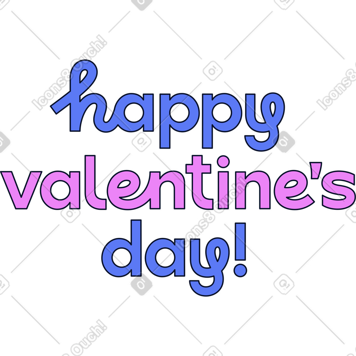 Scritte per augurare buon san valentino! illustrazione in stile Flexy scarica in PNG, SVG