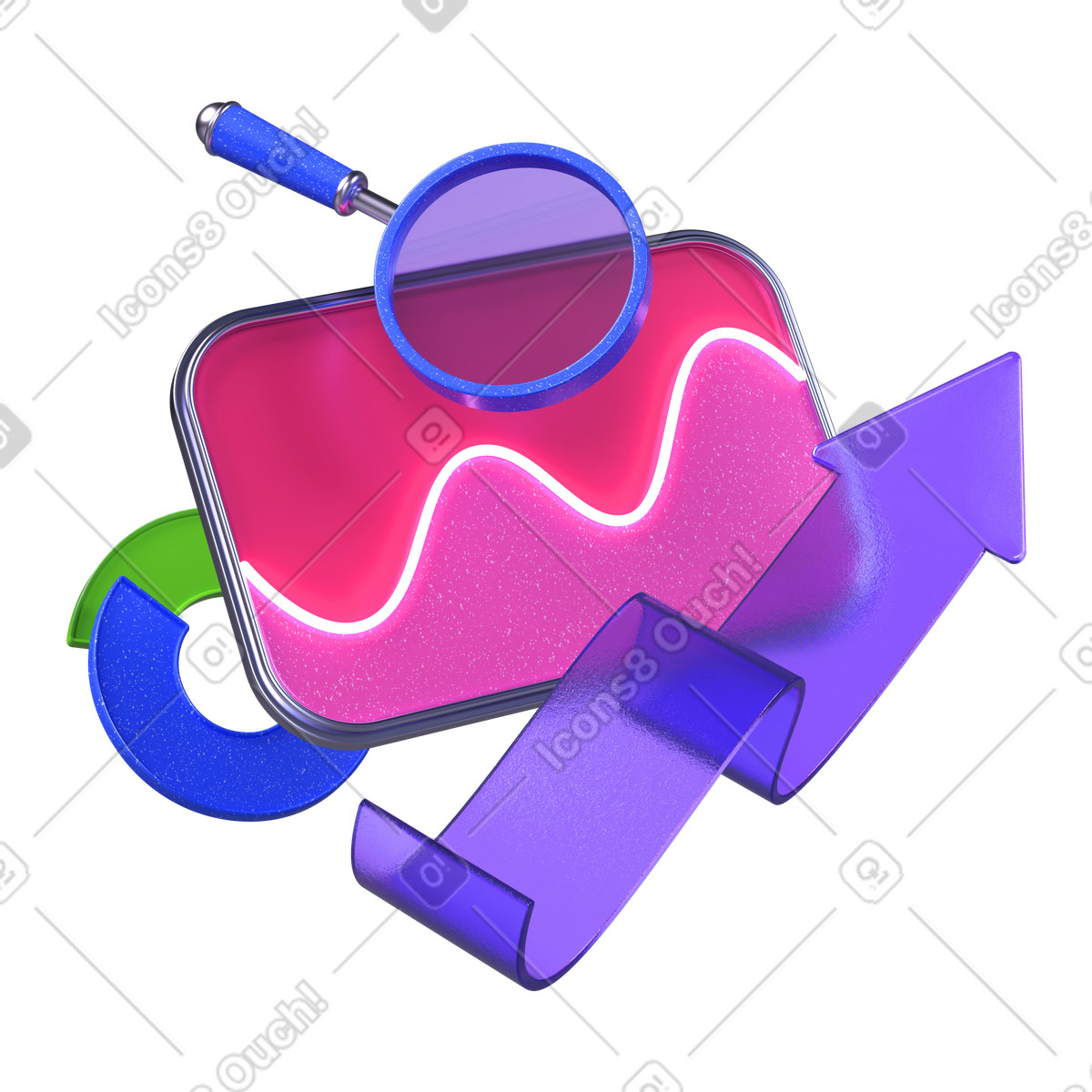 Analisi dei dati statistici e monitoraggio delle prestazioni illustrazione in stile 3D Boost scarica in PNG, SVG