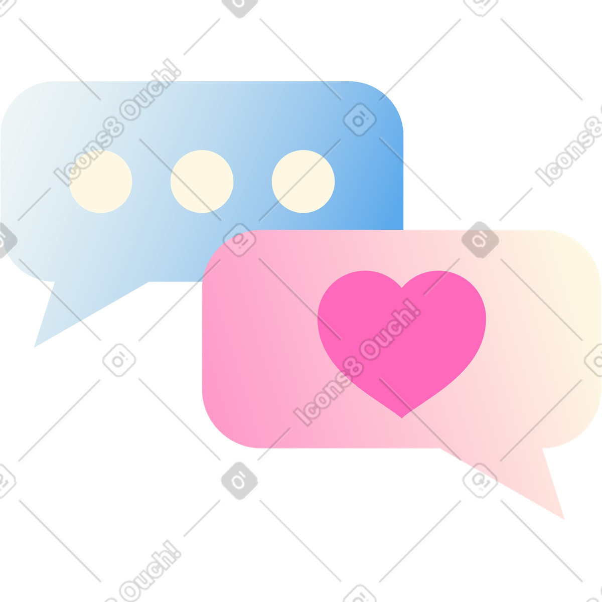 Speech bubbles illustration in PNG, SVG