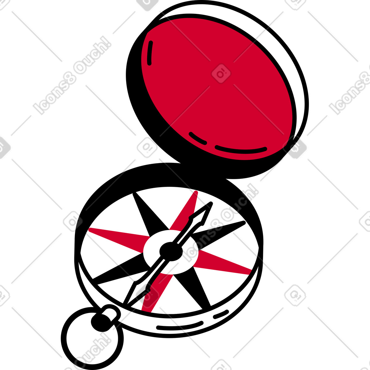 Kompass-Illustration im Ruby-Stil als Download in PNG, SVG