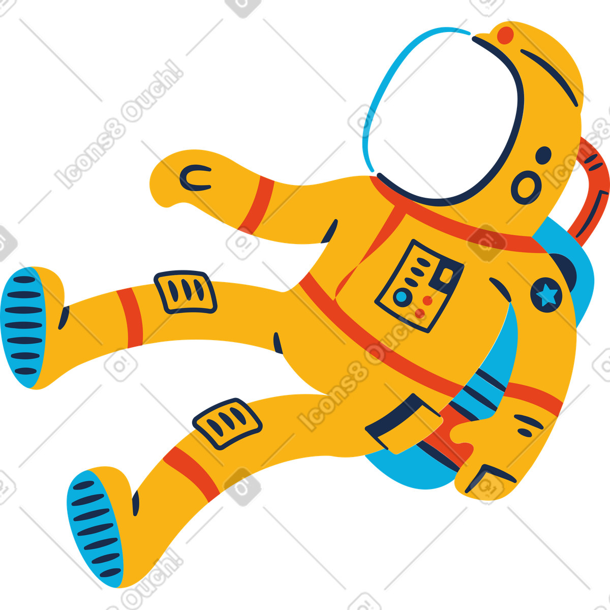 下载 Flame 风格的 太空服 插画，支持 PNG、SVG 格式