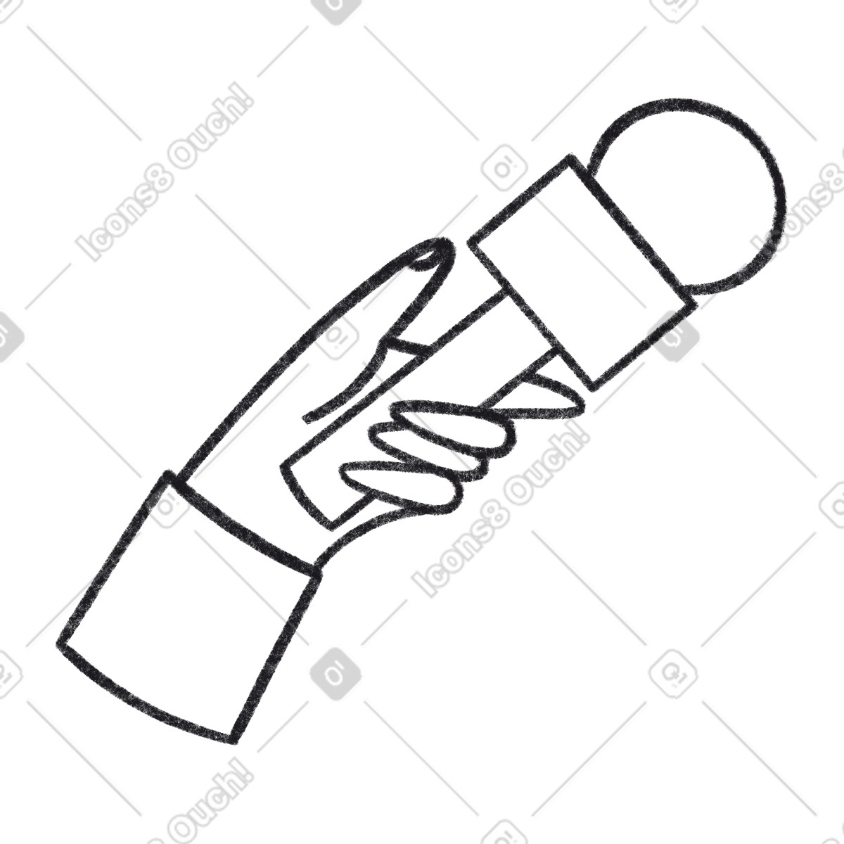 Bonbon Line スタイルの Hand holding a microphone のイラストをPNG、SVG形式でダウンロード