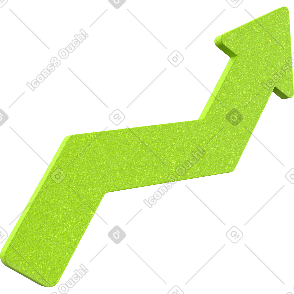 Green arrow illustration in 3D Enterprise style download in PNG, SVG