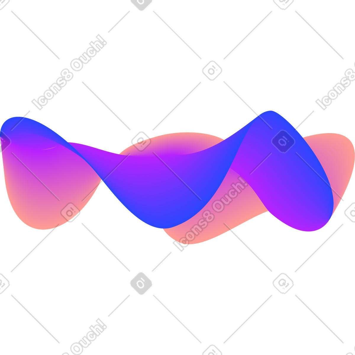 Forms 스타일의 Neon abstract waves 일러스트레이션 PNG, SVG 다운로드