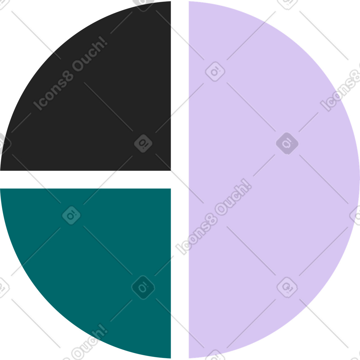 Pie charts illustration in Sammy Line style download in PNG, SVG