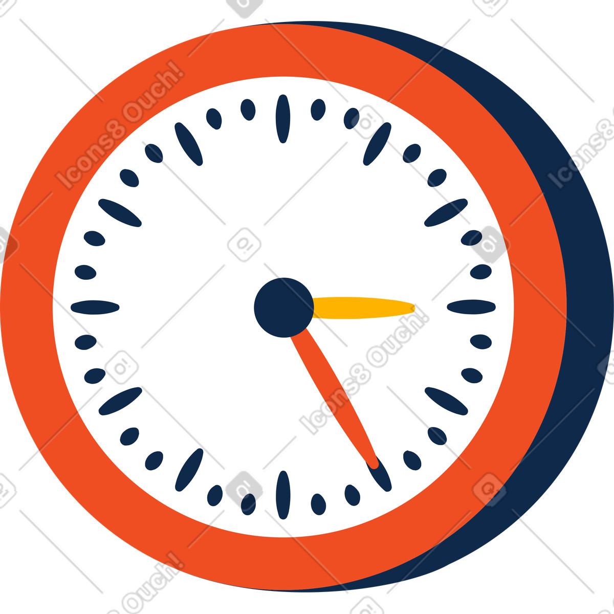 Clock illustration in Flame style download in PNG, SVG