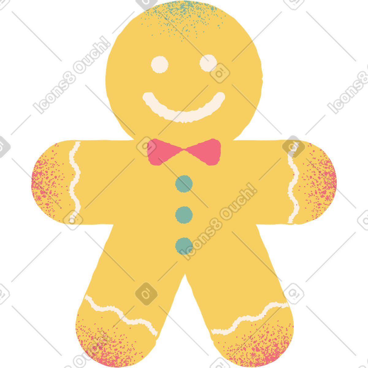 Omino di pan zenzero illustrazione in stile Pablo scarica in PNG, SVG