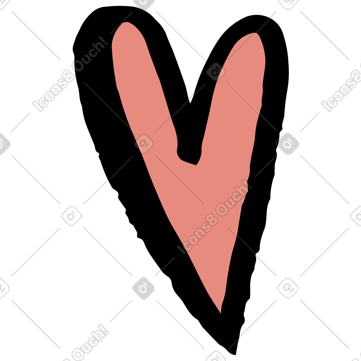 Ilustración Corazón en estilo Scandi a descargar en PNG y SVG