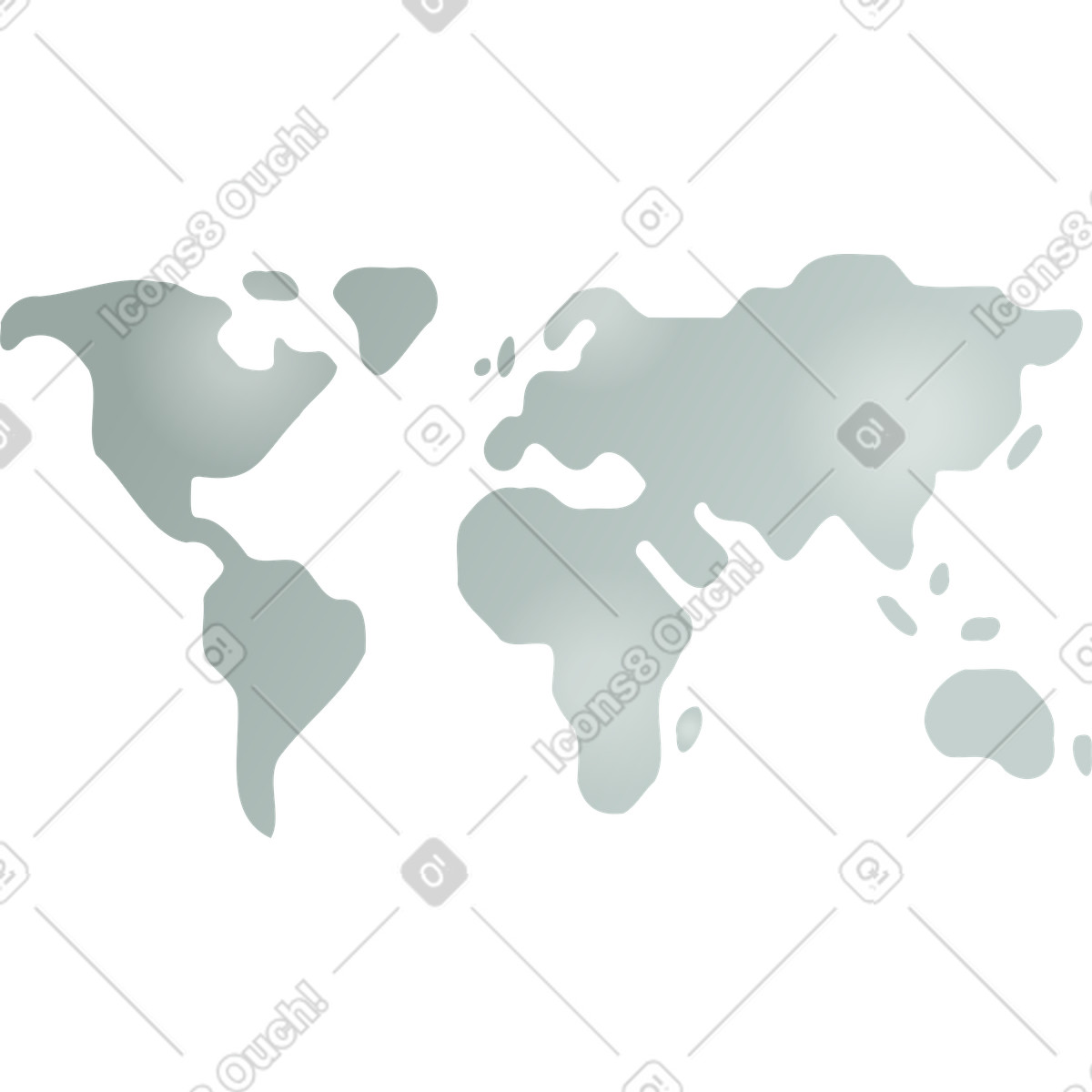 Ilustración Mapamundi simplificado en estilo Office a descargar en PNG y SVG