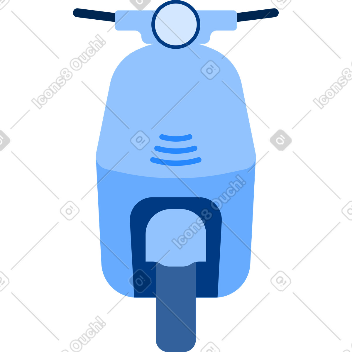 Ilustração de Scooter front view em no estilo Urban para baixar em PNG, SVG