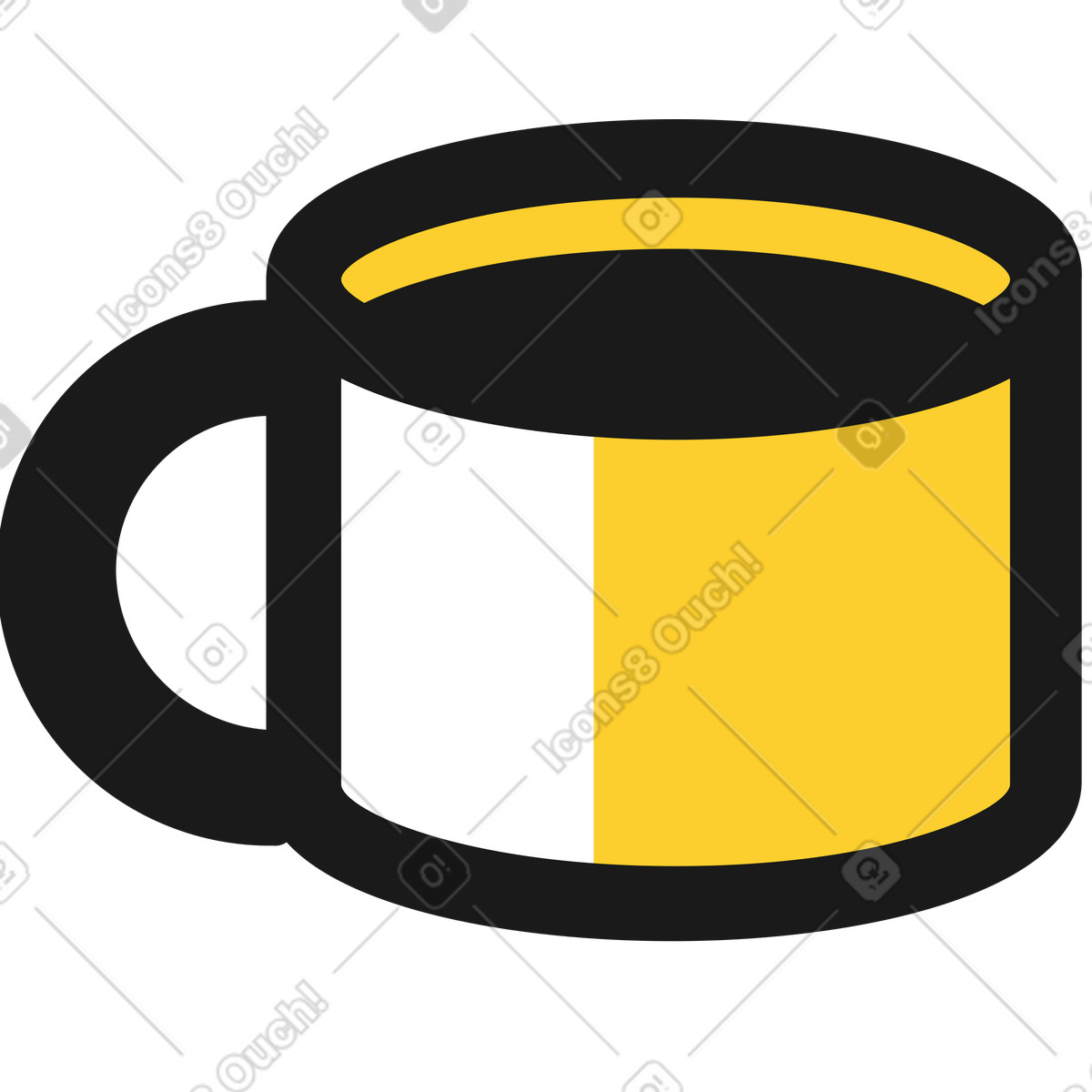 Cup tea coffee illustration in Taxi style download in PNG, SVG