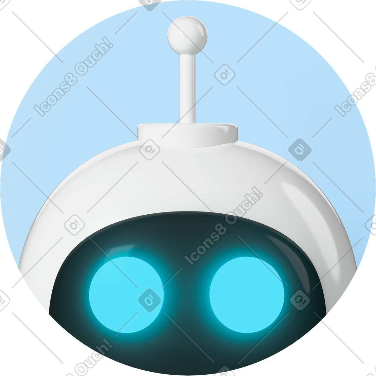 Circular icon of virtual assistant animated illustration in GIF, Lottie (JSON), AE