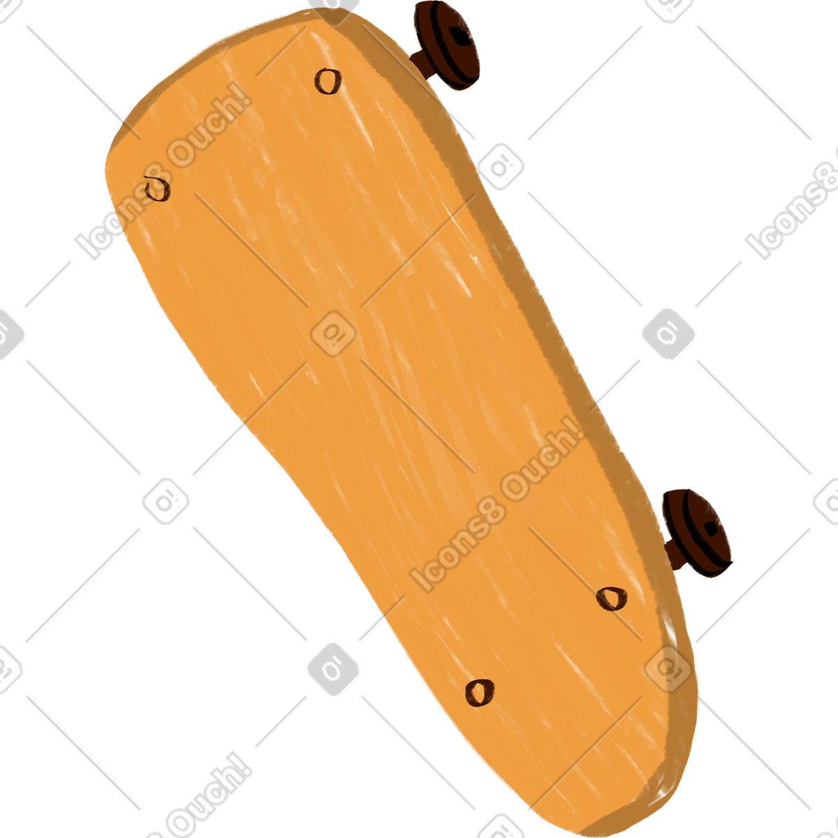 Yellow skateboard illustration in Lumiere style download in PNG, SVG