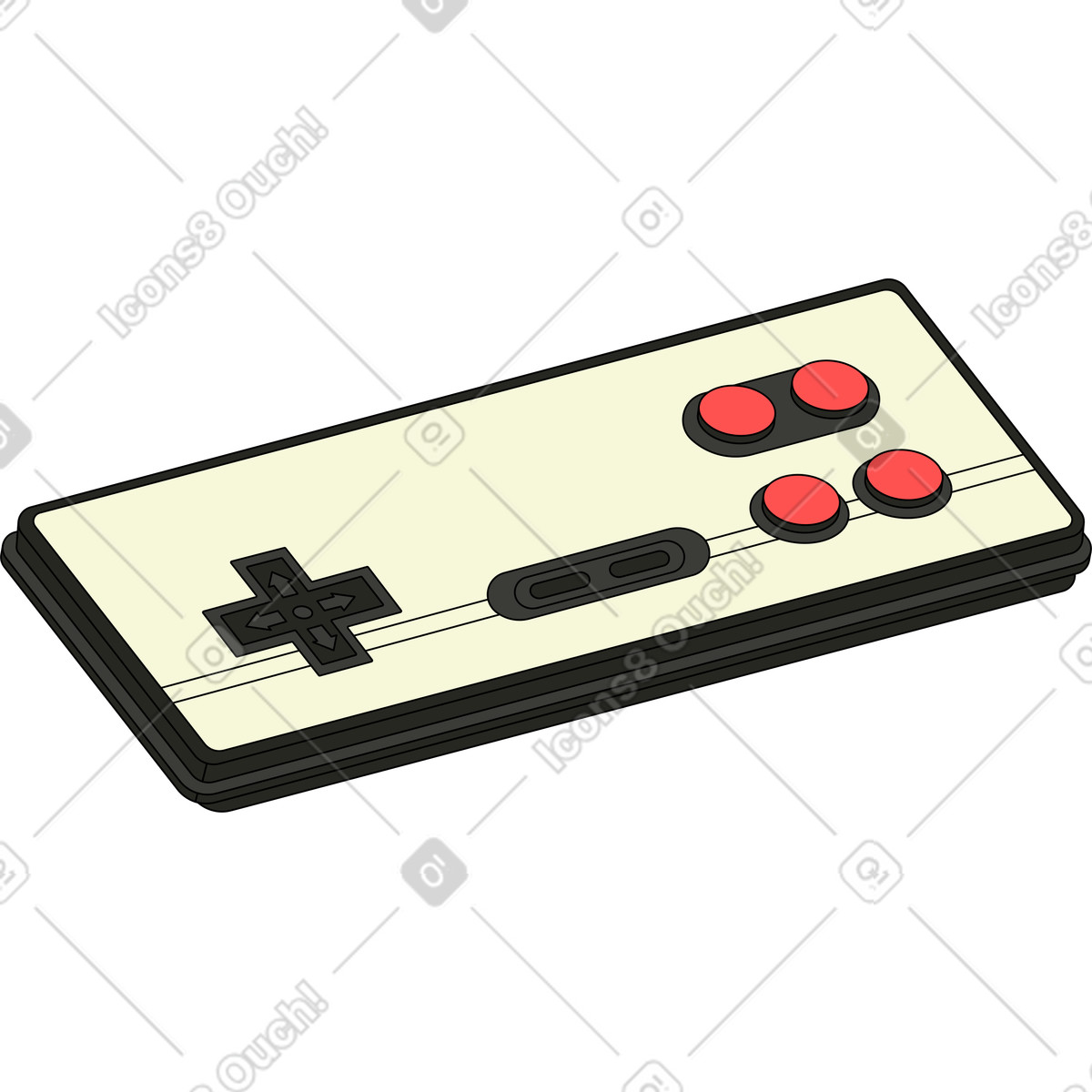 Retro gamepad illustration in style download in PNG, SVG