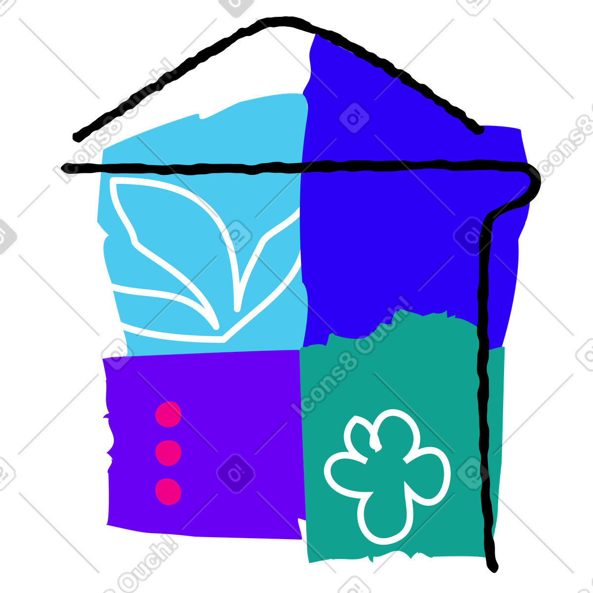 Ilustração de Cultivo plantas e vegetação em estufa no estilo Puzzle para baixar PNG, SVG