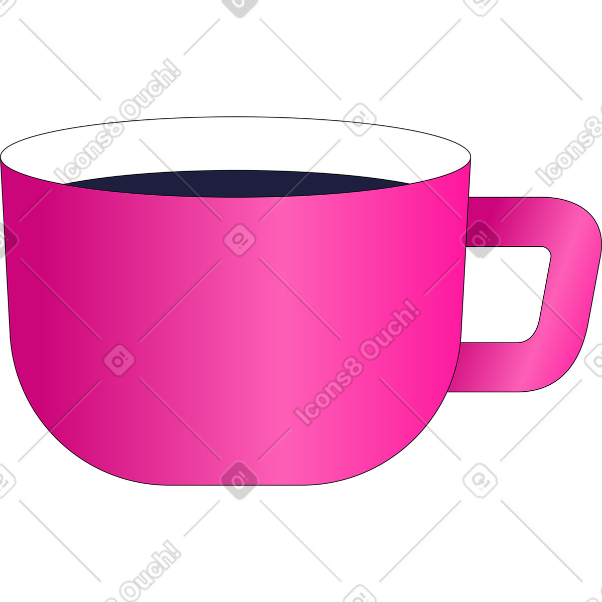 Ilustración Taza con bebida caliente en estilo Pop a descargar en PNG y SVG