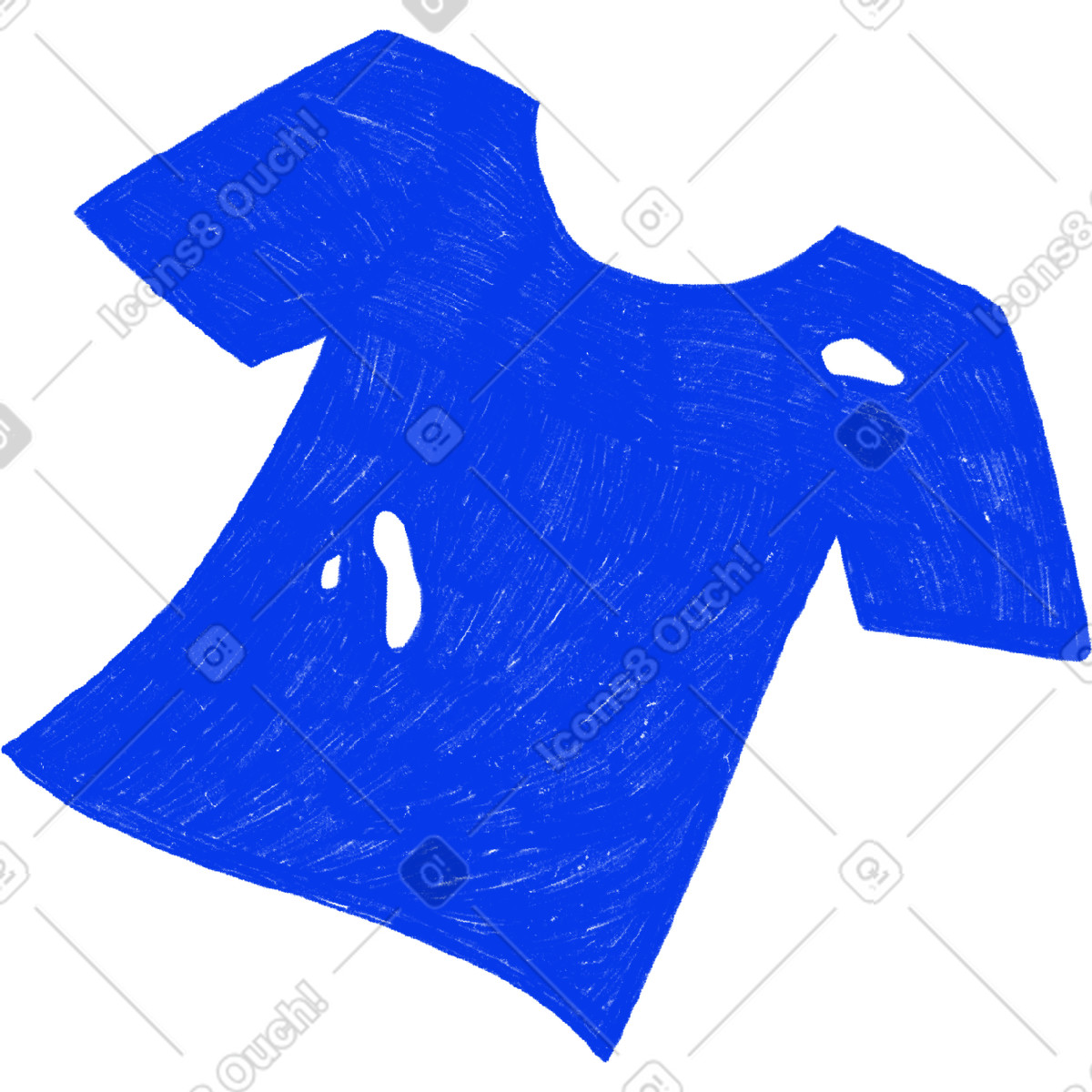 Ilustração de Blue old t-shirt em no estilo Biro para baixar em PNG, SVG
