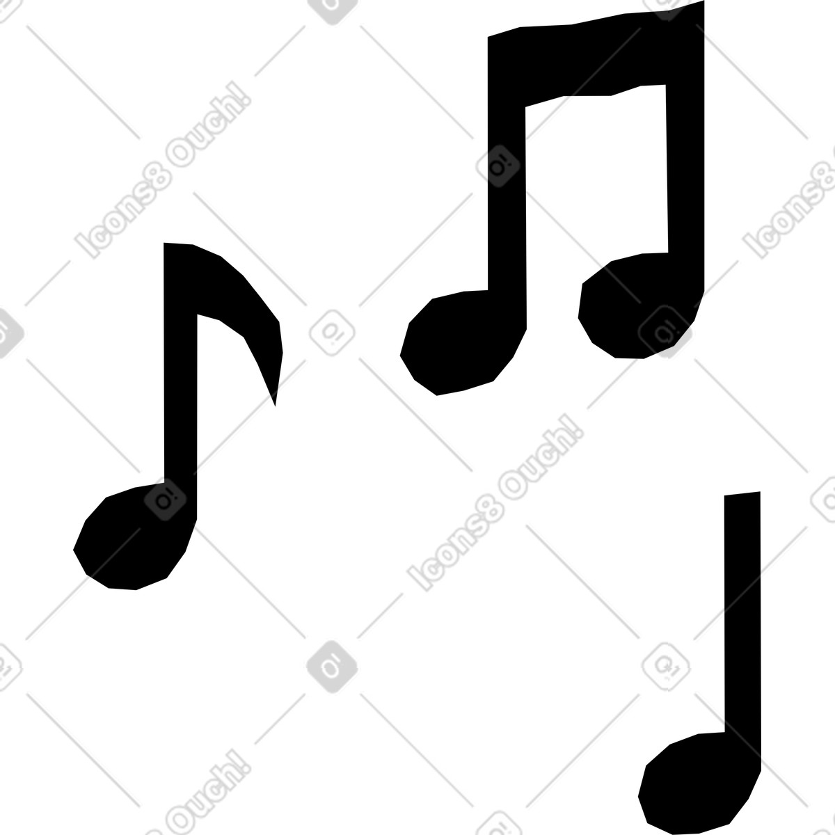Musical notes illustration in Amethyst style download in PNG, SVG