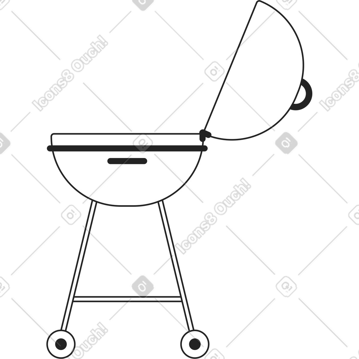 Sammy Line スタイルの バーベキューグリル のイラストをPNG、SVG形式でダウンロード