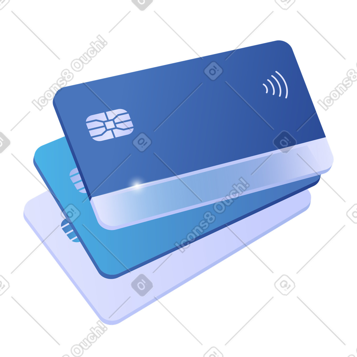 Illustration Cartes de crédit à puce, paiements numériques et services bancaires dans le style Quantum télécharger aux formats PNG, SVG
