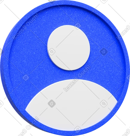 3D blue user icon PNG, SVG