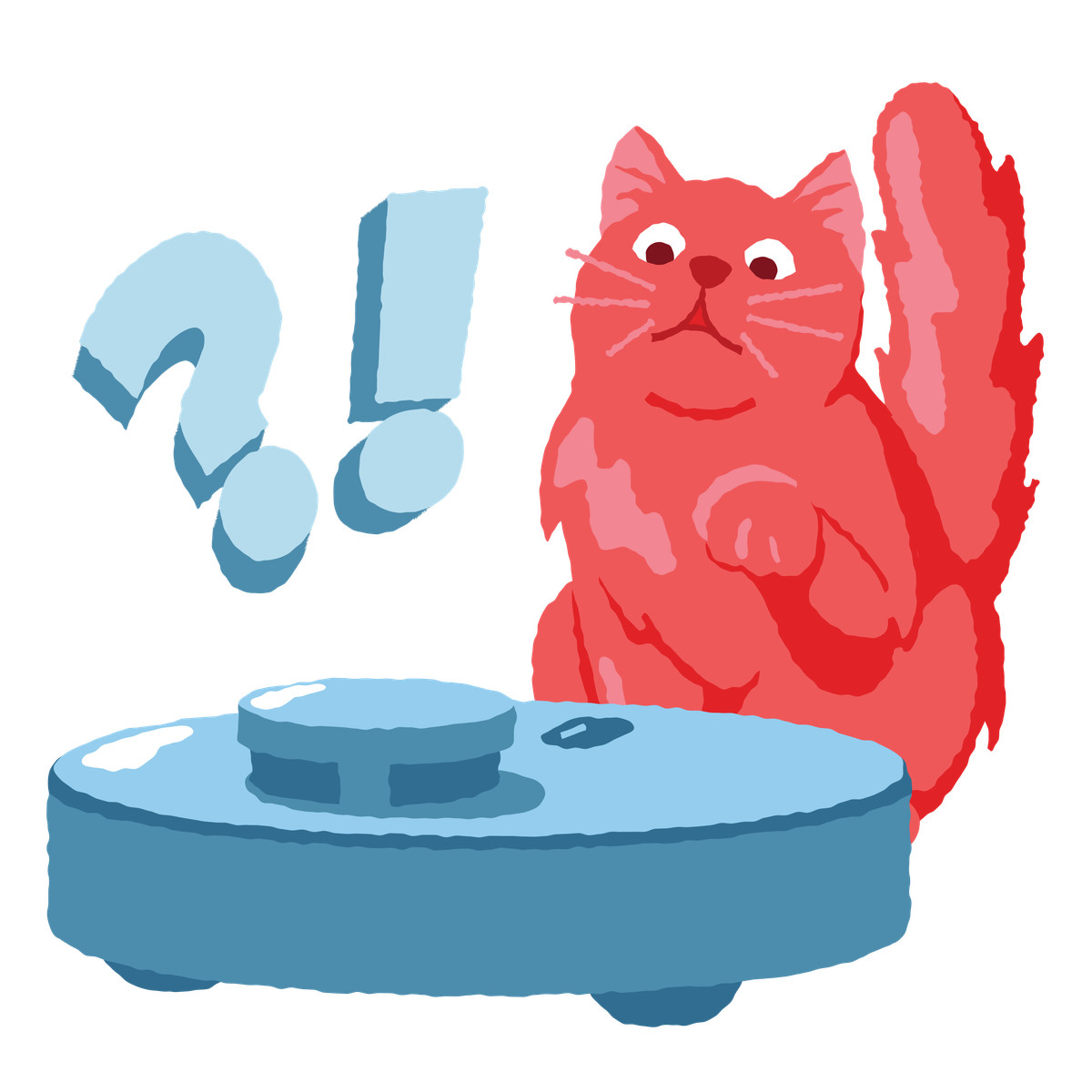 Ilustración Aspiradora cat vs en estilo Cherry a descargar en PNG y SVG