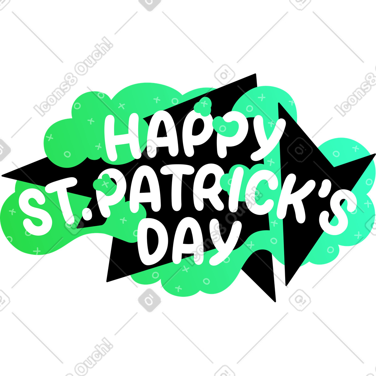 Ilustración Fondo feliz día de san patricio en estilo Rocky a descargar en PNG y SVG