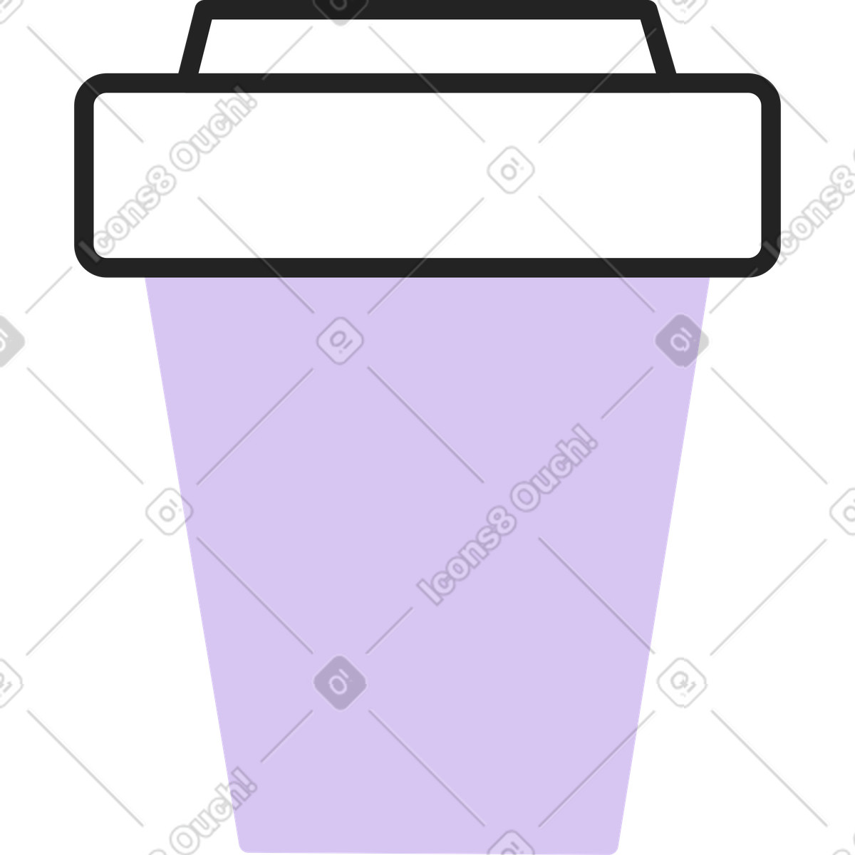 Paper cup illustration in Sammy Line style download in PNG, SVG