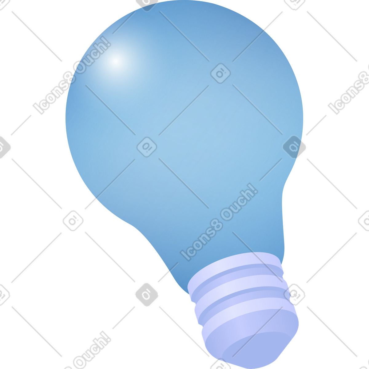 Blue glass light bulb illustration in Quantum style download in PNG, SVG