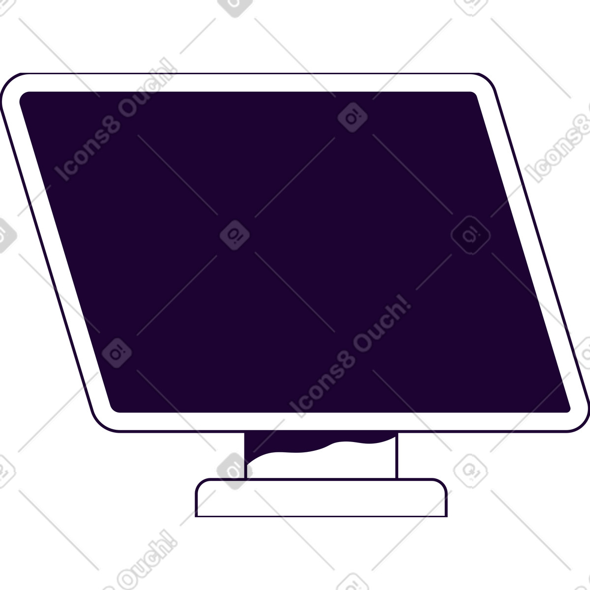 Monitor del computer inclinabile illustrazione in stile Martina scarica in PNG, SVG