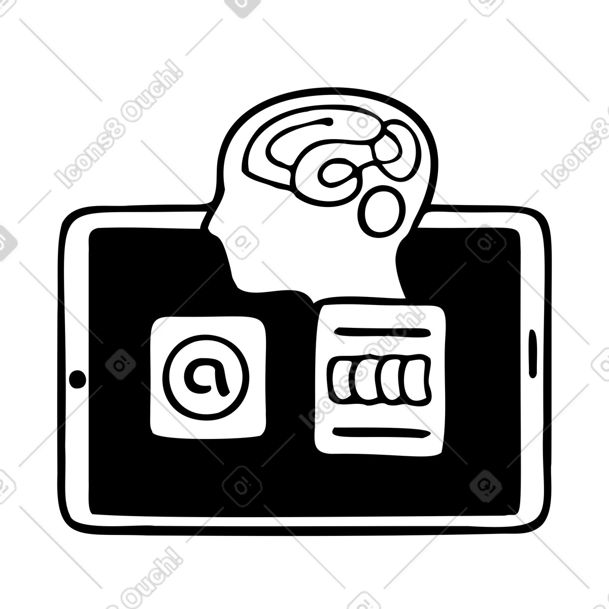Ai 기반 기능을 탑재한 태블릿 illustration in Journal style download in PNG, SVG